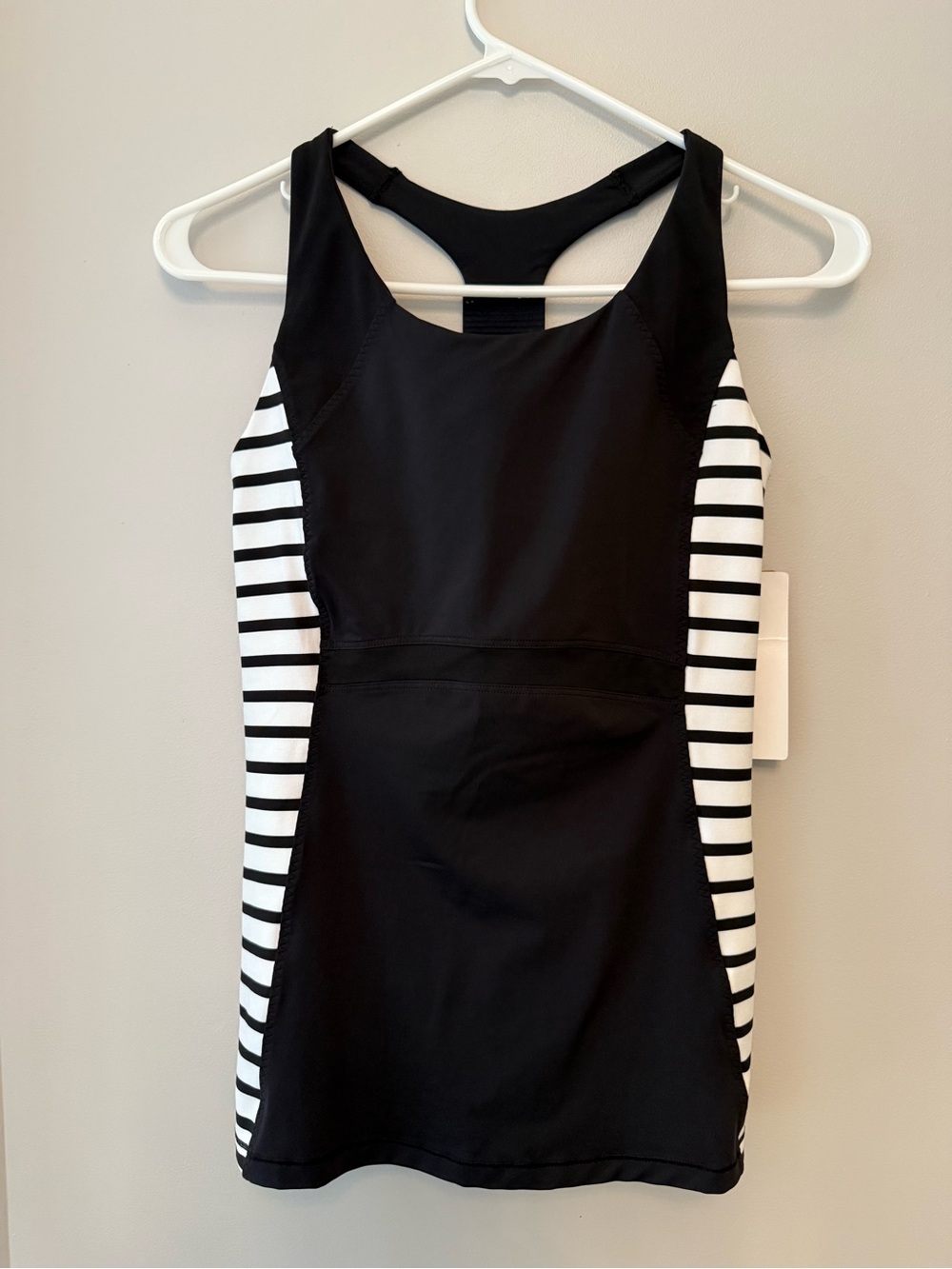Athleta Women’s Stripe Ace Racer Tank Top Black&White Size S